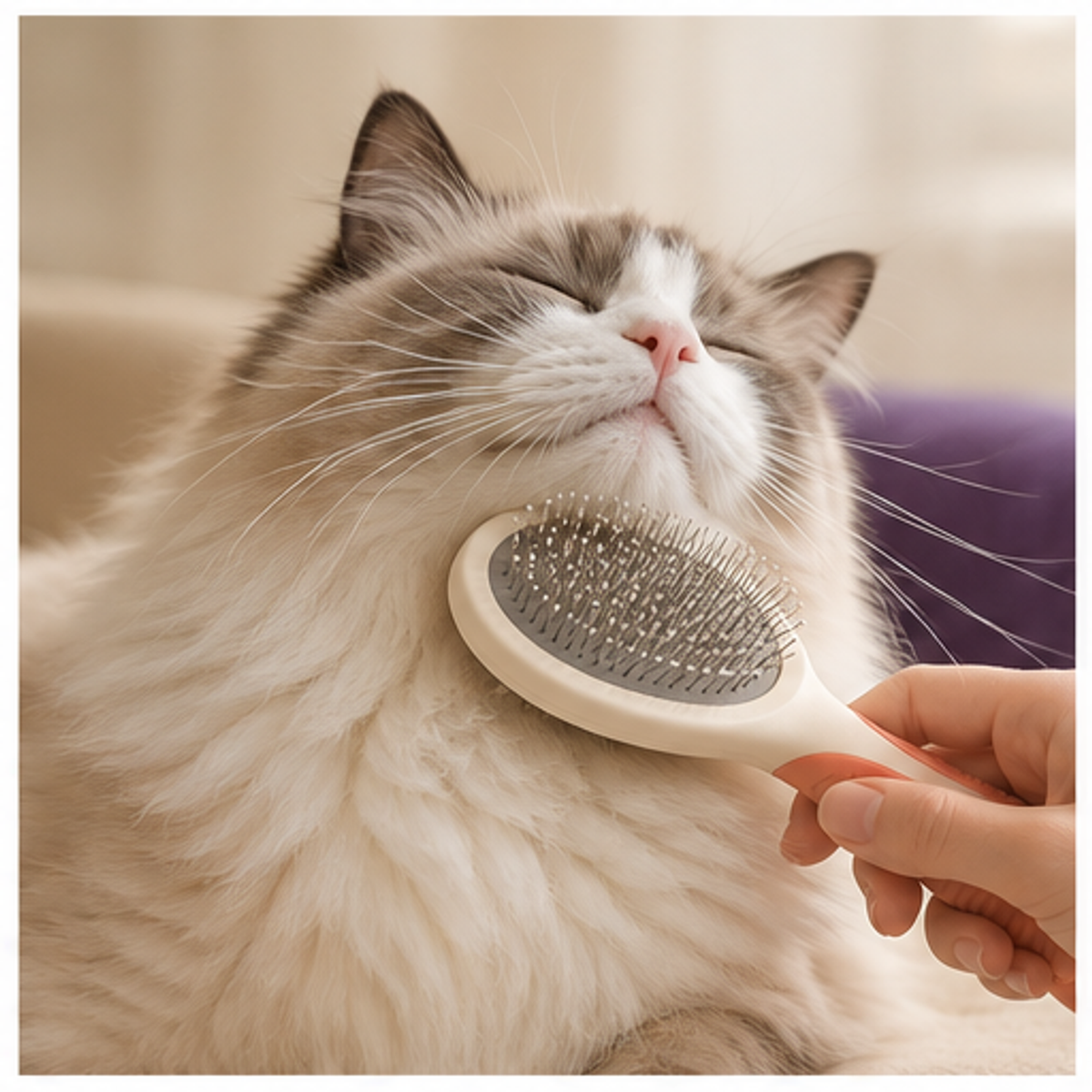 Cat Grooming Brush Pair — lifestyle