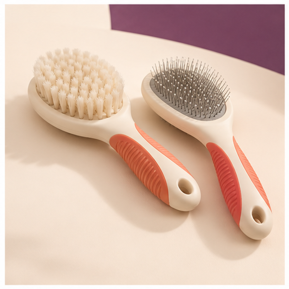 Cat Grooming Brush Pair — overview