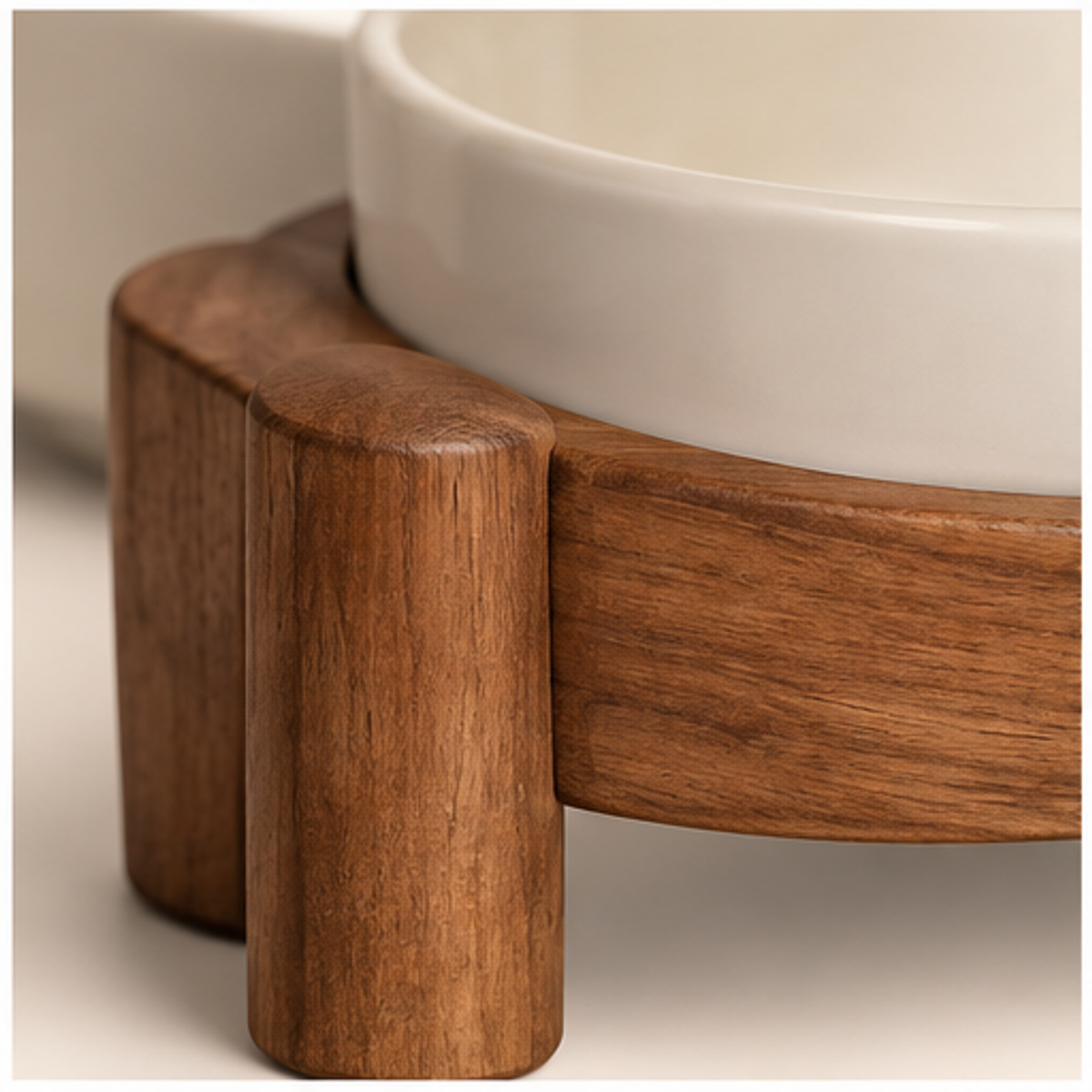 Raised Cat Feeding Stand — detail