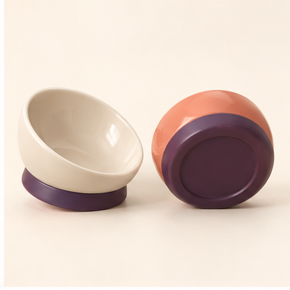 Tilted Cat Bowl Pair — feature