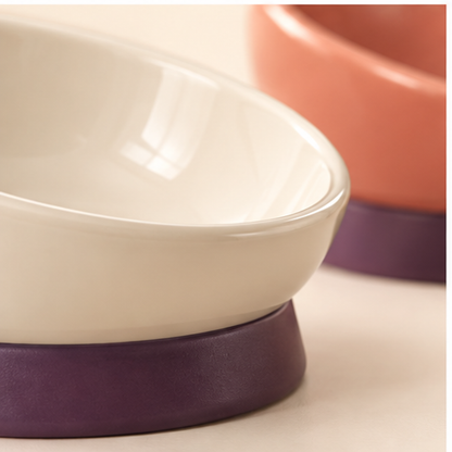 Tilted Cat Bowl Pair — detail